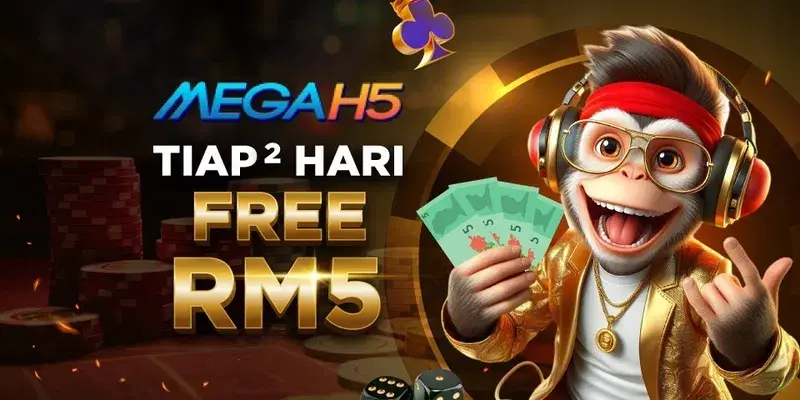 Mega888 MegaH5 Tiap-tiap Hari Free RM5 Bonus